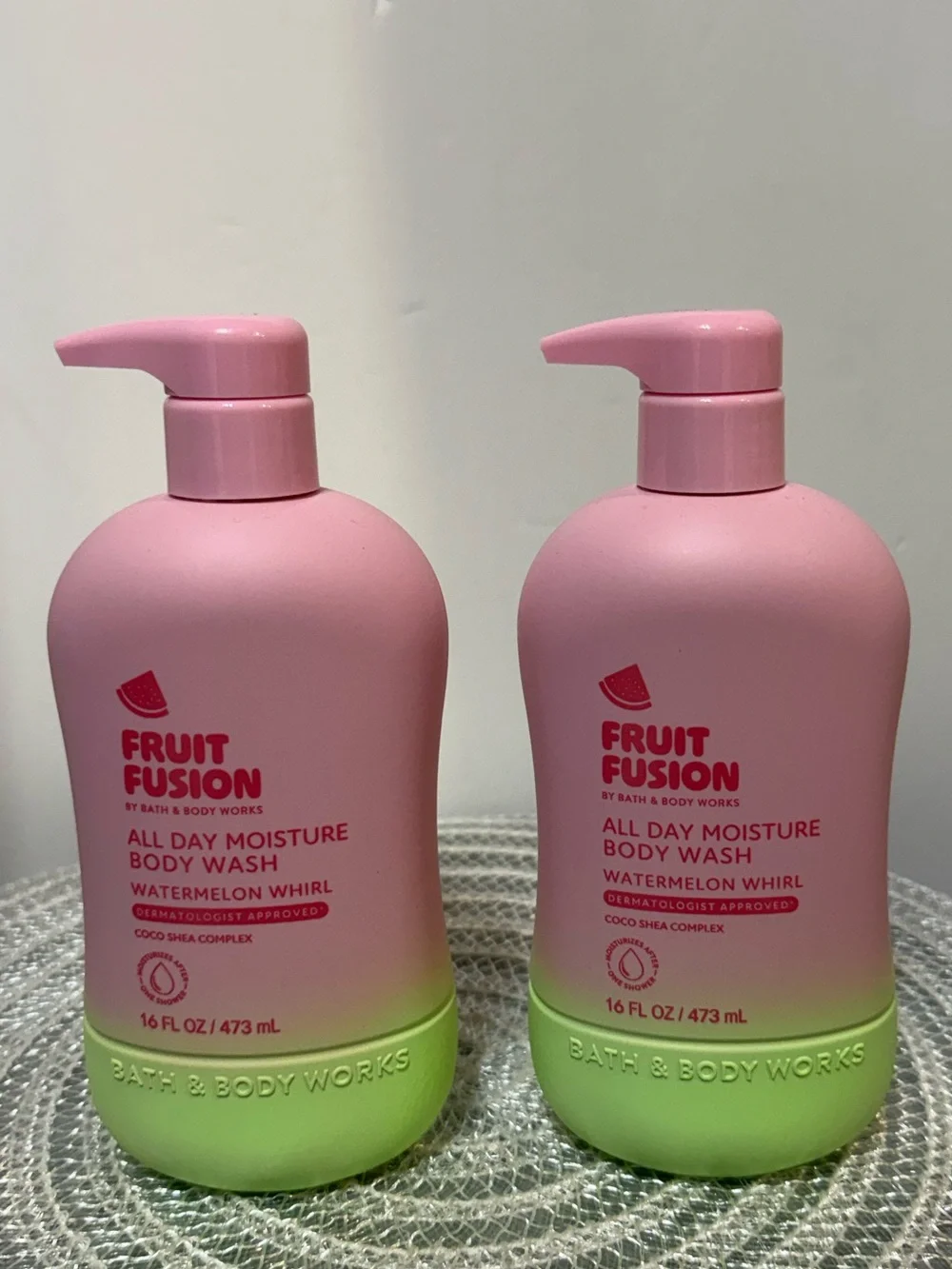 BBW Fruit Fusion Watermelon Whirl Body Wash Set of 2 NWT